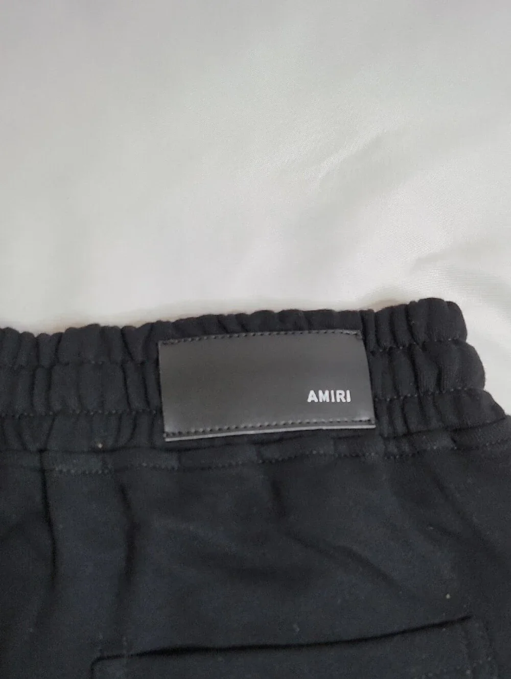 AMIRI Black Athletic Drawstring Shorts with White Logo
